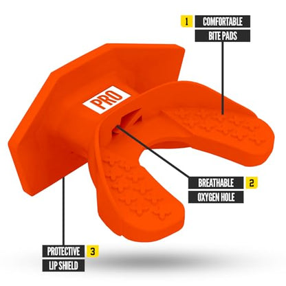 Nxtrnd One Pro Football Mouth Guard, Interchangeable Strap, Fits Adult & Youth (Orange) - color: Orange Pro