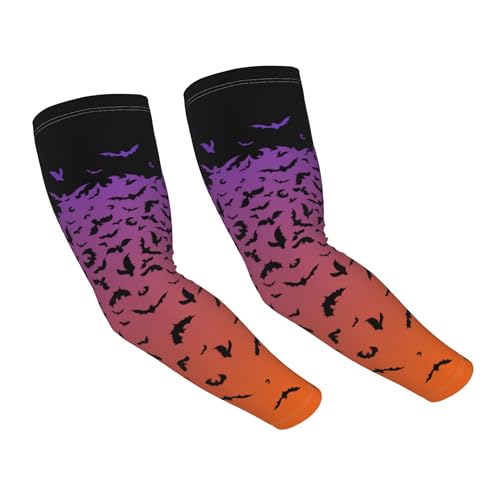 Arm Sleeves Outdoor Garden Sports Cooling Sun Sleeve for Women Men Farm - color: Bats