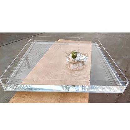 Acrylic Shallow Sink Tray Photography Display Cabinet Low Water Tank Storage Box (60x60x6cm/24x24x2in) - size: 60x60x6cm/24x24x2in