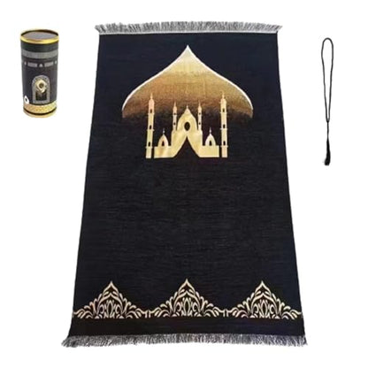 Islamic Mat Prayer Mat Lightweight Convenient with Rosary Beads for Muslims Islamic Travel Portable Praying Blanket Islamic Prayer Easy to Carry - color: Multicolor
