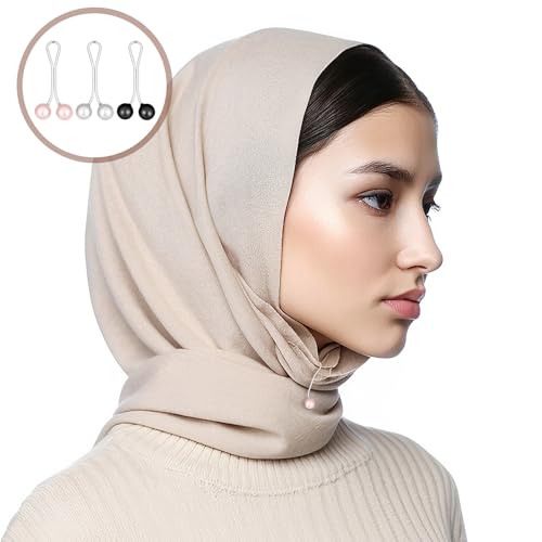 12 PCS Pearl Hijab Clips, Multicolor Hijab Pins for Scarf | Pearl U Hijab Fasteners and Scarf Pin for Women Thin Shawl Scarf Sweater