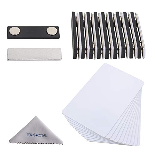 Wisdompro 10 Set Magnetic Name Tags and Reusable Blank 3.4 x 2.1 PVC Badge - size: 10 packs (Name Tag, PVC Badges)