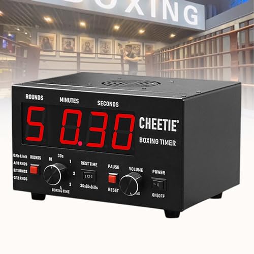 Professional Gymnastics Timer with LED Display, 1-12 Challenge Rounds and Adjustable Buzzer, 30S-10min Workout and 0/30/60S Rest Time for Muay Thai/MMA/Kickboxing,Red