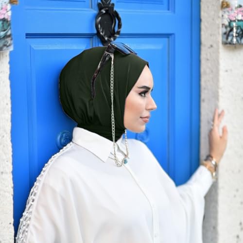 para life Snap Hijab for Women, Breathable Instant Hijabs|Standard Size Stretchable Cotton Sandy|Jersey Undercap - color: Khaki