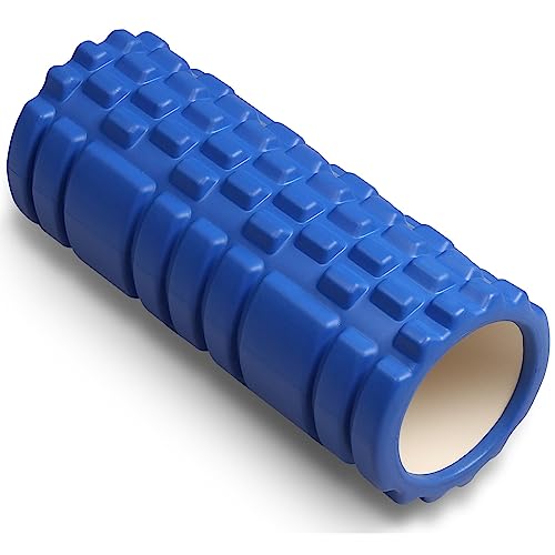 DRUNA Foam Roller for Muscle Massage, Pilates & Yoga 13"x5.5" Medium Firm PVC Foam Roller for Deep Tissue Massage, Recovery & Flexibility (Blue) - color: Blue