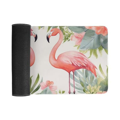 Large Size Gaming Mouse Pad Flamingos and Flowers Desk Mat Non-Slip Base Waterproof Desktop Writing Pad for Office Home - color: Flamingos and Flowers, size: 40X75cm