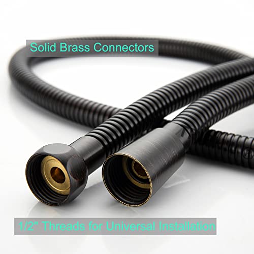 TRIPHIL Kink-free Shower Hoses for Handheld Showerhead Hose Replacement Flexible Metal Shower Tube Extension 360 Degree Swivel Anti-twist Brass Nuts Stainless Steel Sleeve Oil Rubbed Bronze 59 Inches - color: Oil Rubbed Bronze, size: 59 Inches