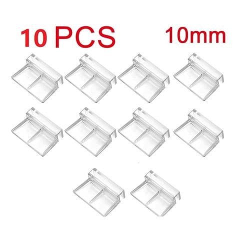 10Pcs Clear Aquarium Glass Cover Support Bracket Holders Glass Cover Clip Support Holder/Fish Tank Brackets Clip Hanger - size: 10MM