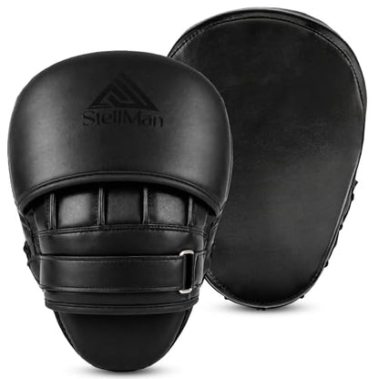 Focus Pads for Boxing & MMA Training | Lightweight Curved Punch Mitts with Shock-Absorbing Foam | Kickboxing, Muay Thai & Sparring Target Pads for Coaches & Fighters - color: Black