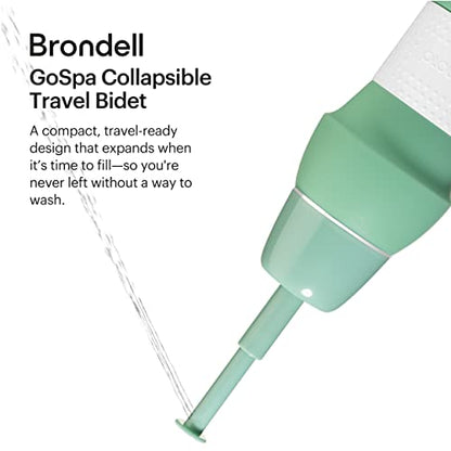 Brondell Bidet GoSpa Portable Peri Bottle, Collapsible Travel Bidet, Compact and Discreet, with Travel Bag for Postpartum & Perineal Care, 500ml, in Green - color: Green