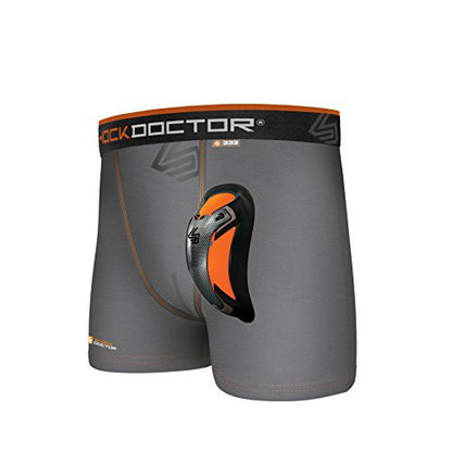 Shock Doctor Ultra Pro Boxer Brief with Ultra Cup, Grey Boys Protective Gear Youth - size: Small