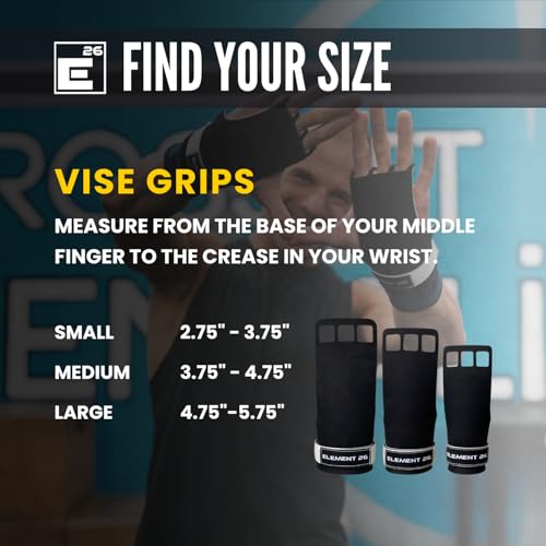 Element 26 IsoGrip Hand Grips for Cross Training, Gymnastics, and Weight Lifting - Hand Protection for Muscle Ups, Pull Ups, Deadlifts, and Olympic Lifts - for Men and Women - size: Medium, style: Vise Grips