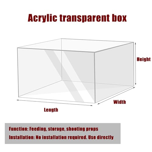 Acrylic Fish Tank and Sink 5-Sided Tray, 2" Thick Clear Water Pool for Aquatic Life, Food & Cosmetics Storage Box (80x60x10cm/31.5x23.6x3.9in)