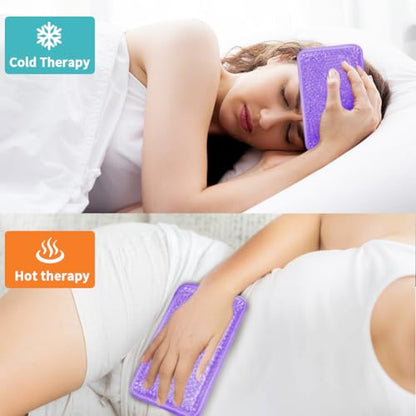 Gel Ice Pack for Injuries Reusable for Pain Swelling of Knee, Shoulder, Foot, Back, Ankle, Neck, Elbow, Wisdom Tooth - Cold or Hot Compress - style: Rectangle-Purple