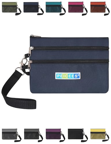 Peicees World Travel Essentials Currency and Passport Organizers Cash Cards Tickets Holder RFID Blocking Wallet, Dark Blue - color: Dark Blue