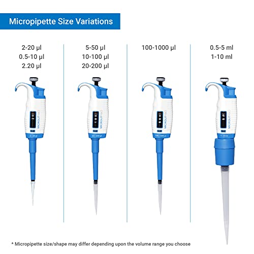Single-Channel Pipette, Adjustable Volume - Accurate & Calibrated | For 100-1000ul Liquid Capacity, Compatible with 1000ul Pipette Tips - size: 100-1000ul, style: Single-Channel