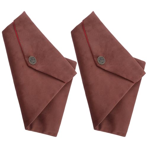 Toyvian 2pcs Corduroy Bible Cover Case with Traditional Tibetan Patterns, Portable Scripture Storage Pouch that Prevents Edge Curling and Wear, for Daily Recitation and Pilgrimage, Coffee