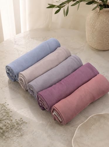 Premium Stretch Cotton Gradient Scarf for Women, Soft Jersey Wrap Shawl, Lightweight Ombre Hijab for Everyday Wear - color: Mctlo2537-lightpink