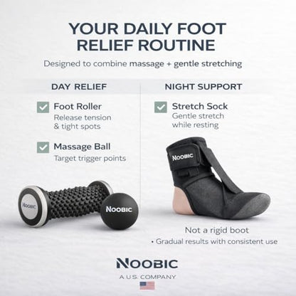 Plantar Fasciitis Night Splint, Foot Roller & Lacrosse Ball for Tension Relief, Foot Pain Relief Heel Spur, Arch Pain, Achilles Tendonitis, Comfortable and Gentle Foot Brace Men and Women (S) - size: Small