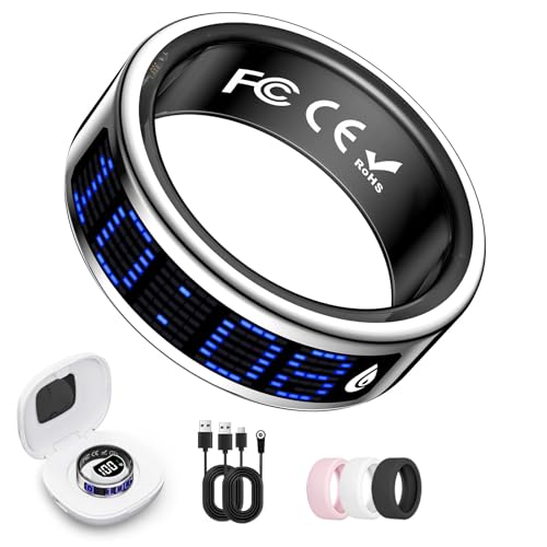 Smart Ring Fitness & Health Tracker with Display Screen for Men Women
