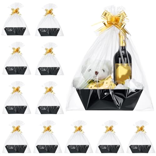 Thenshop 44 Pcs Empty Gift Basket Bulk,Basket Gifts, Black, Solid - color: Black, size: Solid