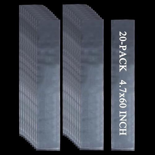 20PCS 4.7" x 60" Extra Long Clear Plastic Sleeves for Posters and Banners | Heavy Duty, 2 Mil Thick, Flat Open, Long Tube Storage Bags for Packaging Blueprint, Fishing Rods & Large Narrow Items - color: 4.7" x 60"-20PCS