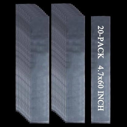 20PCS 4.7" x 60" Extra Long Clear Plastic Sleeves for Posters and Banners | Heavy Duty, 2 Mil Thick, Flat Open, Long Tube Storage Bags for Packaging Blueprint, Fishing Rods & Large Narrow Items - color: 4.7" x 60"-20PCS