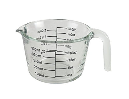Farberware 2-Cup Borosilicate Glass Wet and Dry Measuring Cup with Oversized Measurements, Clear - style: 2-Cup