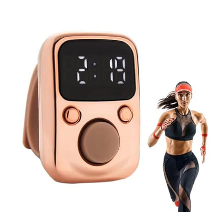 Counter Clicker Portable Hand Finger Counting Clicker | Smart for Family Friends Home Young People Elderly Office Daily Wear - color: Gold