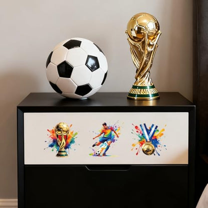 Peacoblue 18 Sheets Rub on Transfers for Crafts, Football 3.6"x3.9" UV DTF Cup Wraps Waterproof Rub on Cold Transfers Stickers for Wood Glass Metal Cup Tumblers Mirrors Mugs Home Decor - style: Football