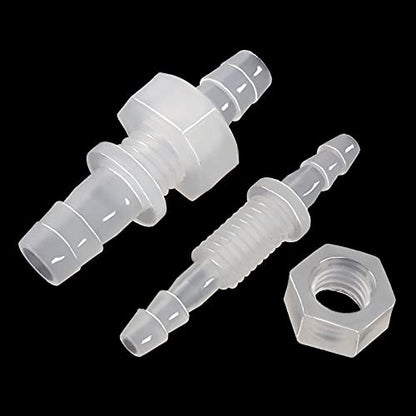 1/2" Hose barb Thru-Bulk Bulkhead Fittings, Union Adapter Plastic Fittings with Stainless Steel Washers for Aquarium Water/Fuel/Air,Pack of 6 - size: 1/2 Inch, style: 6