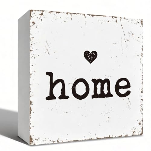 Family Is The Heart Of The Home House Sign, 5x5 Inch Rustic Farmhouse Wooden Box Plaque, Sweet Home Wall Art For Entryway, Friendly Family Ornament - color: Family 09