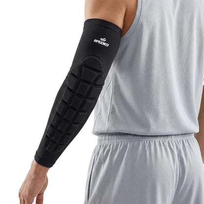 Padded Elbow Forearm Sleeves 2 Pack Compression Crashproof Arm Pads - size: Small
