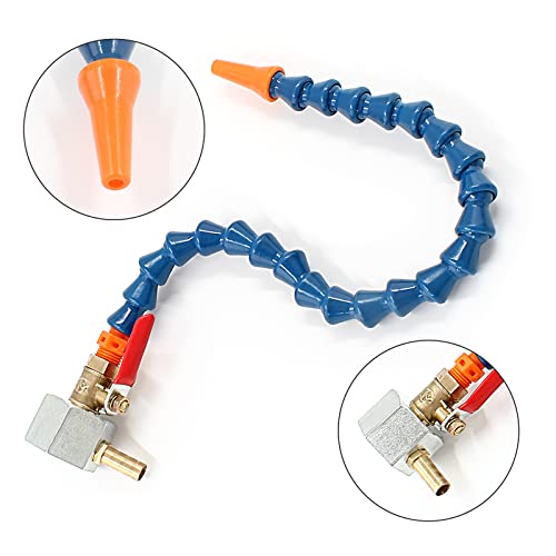 Waziaqoc Adjustable Magnetic Base with Round Nozzle Coolant Pipe Hose | 1/4PT Thread, Flexible Water Oil Coolant, For Drainage Polishing, Gems Jade Stones - size: 1pc Round Nozzle Hose with Magnetic Base