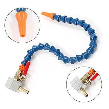Waziaqoc Adjustable Magnetic Base with Round Nozzle Coolant Pipe Hose | 1/4PT Thread, Flexible Water Oil Coolant, For Drainage Polishing, Gems Jade Stones - size: 1pc Round Nozzle Hose with Magnetic Base