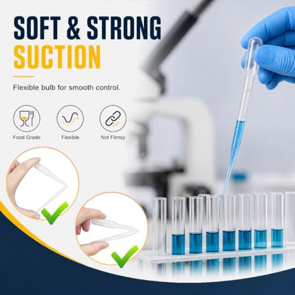 moveland 25PCS 3ML Plastic Dropper Pipettes for Essential Oils, Home Use | Calibrated Clear Scale, Soft & Flexible, Food-Grade Plastic, Disposable, No Cross-Contamination for Science Class, Lab, DIY - size: 3 ML