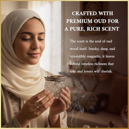 Dukhni Oud Bakhoor Deluxe by Dukhni | Arabic Bakhoor Incense | 40 pcs | Handmade, Rich, Luxurious | Natural Woody Oud Blend | Luxurious Ramadan & Eid Gift | to Relax & Meditate