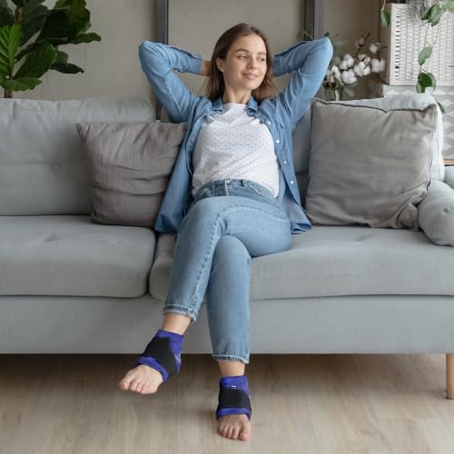 NEWGO Ankle Ice Pack Wrap for Swelling, Ice Pack for Ankle Injuires Reusable Hot Cold Therapy Gel Cold Pack for Sprained Ankles, Achilles Tendonitis - 2Pack - color: Blue-2pack