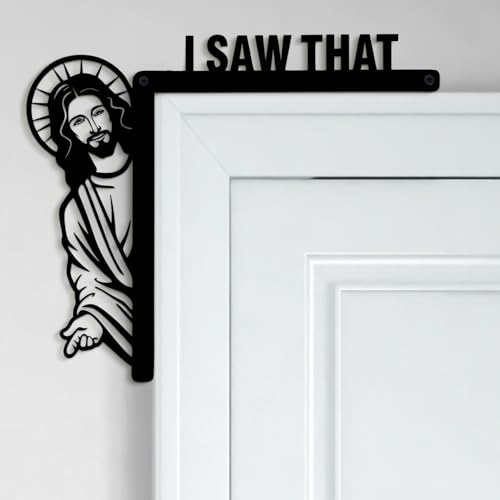 Blulu Creative Corner Decor 7.9 x 8.5 Inch I Saw That Door Frame Metal Sitter Bless This Home Window Decor for Home Cabinet Frame Corner Decoration Supplies (Left) - style: Left