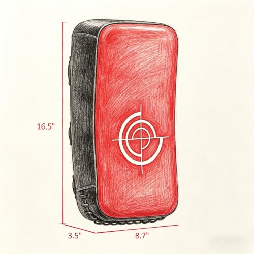 Kicking Strike Shield, 16.5" L x 8.7" W Muay Thai Pad Punching Pad for Martial Arts, Karate, Kickboxing, MMA, Taekwondo,Red