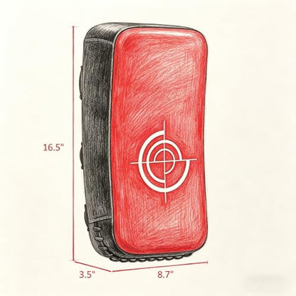 Kicking Strike Shield, 16.5" L x 8.7" W Muay Thai Pad Punching Pad for Martial Arts, Karate, Kickboxing, MMA, Taekwondo,Red