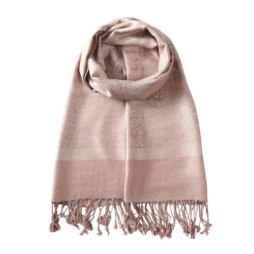 TUSHUSTY Pashmina Feel Rave Scarf Shawl Wrap for Women Men - color: Taupe