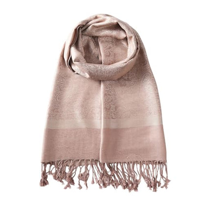 TUSHUSTY Pashmina Feel Rave Scarf Shawl Wrap for Women Men - color: Taupe