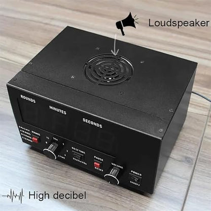 Professional Boxing Interval Timer, Race Timer, Gym Interval Timer with Led Display, Selectable Workout Time and Cycle Repeats, Adjustable Sound, Timer