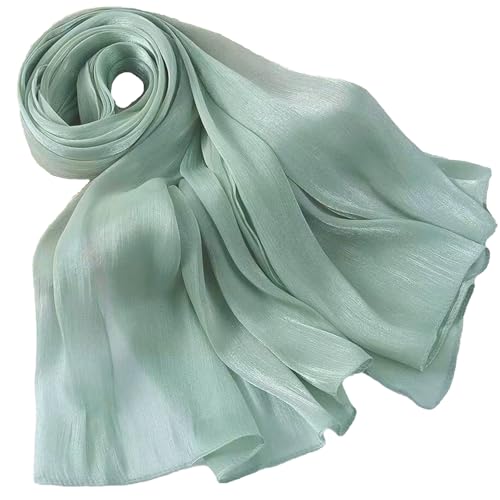 Women Premium Hijab Head Scarf Lightweight Shimmer Scarves Crepe Wedding Shawls and Wraps for Evening Dresses Shiny - color: Light Green