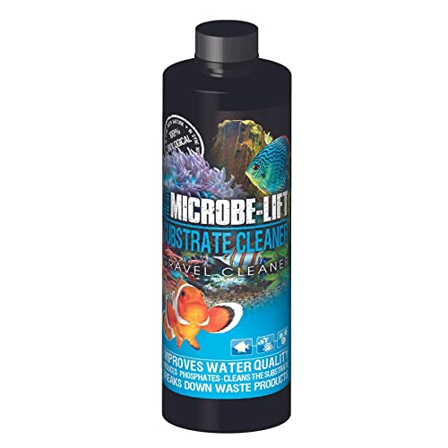 Microbe-Lift Gravel & Substrate Cleaner for Saltwater Aquarium and Freshwater Tanks, Tank Cleaner and Aquarium Water Conditioner, Clarifies Water, Reduces Muck, Aquarium Supplies, 16 Ounces (GSC16) - size: 16 Ounces