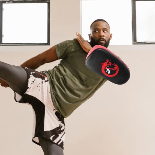 Didiseaon Kickboxing Kick Shield Curved Thickened Leg Pad Red 1pcs Boxing Kicking Strike Shield Martial Arts Sparring Gear for Taekwondo Training