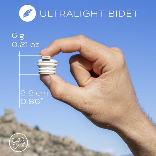 CuloClean Ultralight Desert (6 g / 0.21 oz) Portable Bidet for Toilet, Travel, Backpacking, Hiking or Camping – Uses 30% Less Water – Fits Most Plastic Bottles. (Ultralight Desert, 1pcs White Sand) - color: Ultralight Desert, White Sand, 1pcs