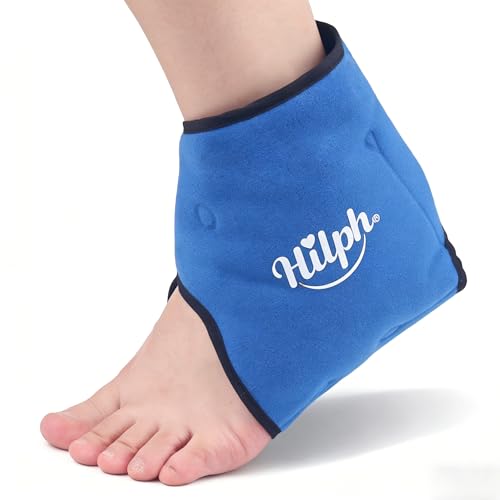 Hilph Ankle Ice Pack Wrap for Swelling, Reusable Gel Cold Pack for Ankle Sprained, Hot Cold Compress for Surgery Recovery, Plantar Fasciitis, Foot Pain Relief, Swelling, Achilles Tendonitis, Blue