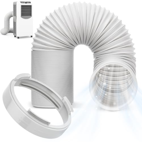 Portable AC Hose with Adapter, 5.9" Dia x 59" L Replacement Exhaust Hose A1 | Anti-Clockwise Flexible Portable Air Conditioner Duct, Check Coupler/AC Compatibility Before Ordering, Durabe PVC Connector - size: Dia 5.9" Exhaust Hose L 59"&Coupler AA01